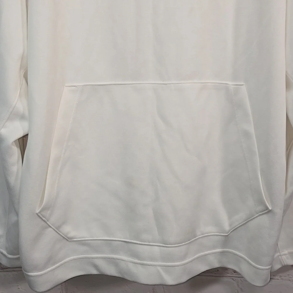 NIKE Pullover Hoodie Dri-Fit White Black Kangaroo Pouch Mens Size XXL - Picture 5 of 15
